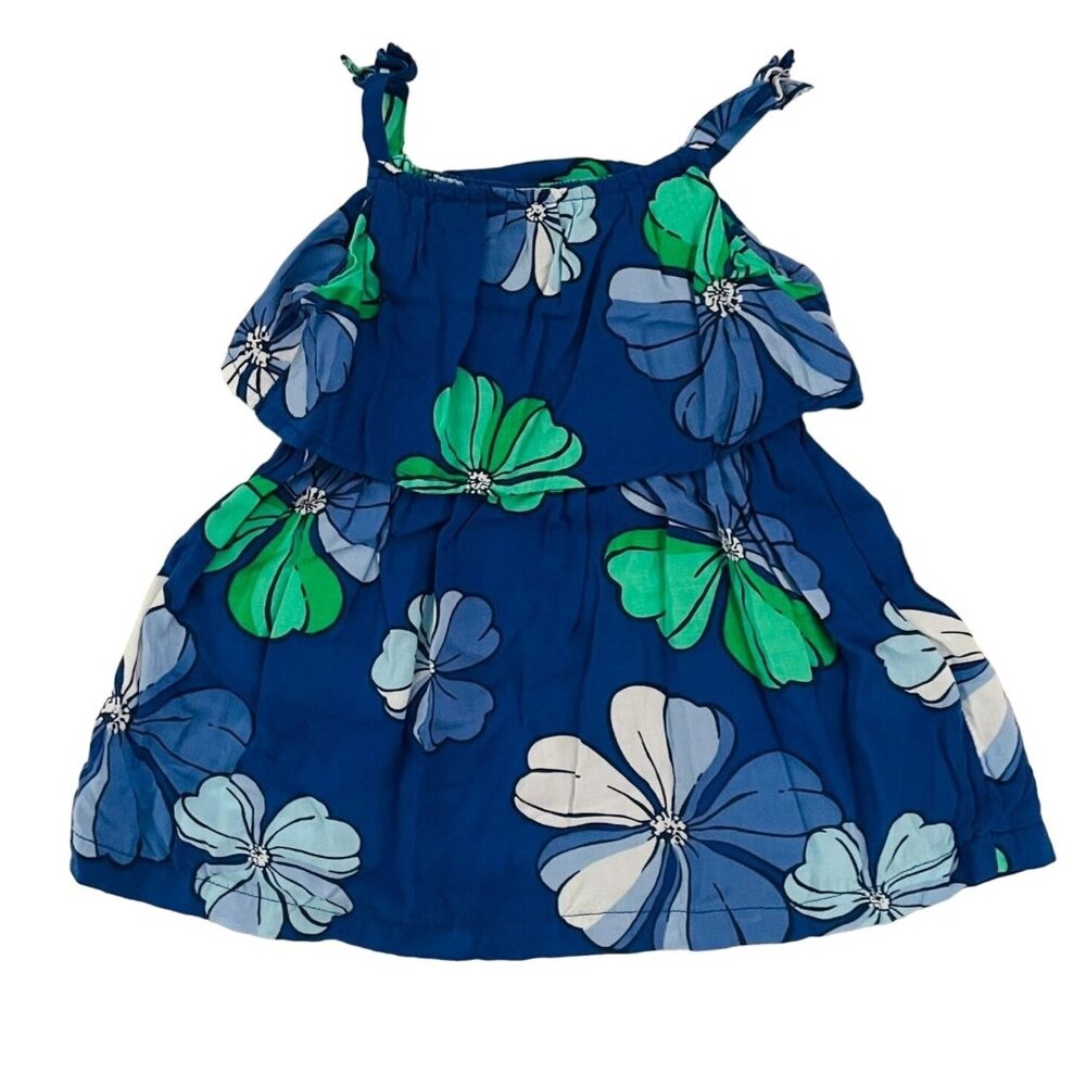 Carter's Baby Girl Floral Dress 6 Months Blue an Green Viscose Sleeveless